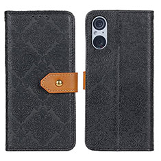 Leather Case Stands Flip Cover Holder K05Z for Sony Xperia 5 V Black