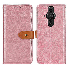 Leather Case Stands Flip Cover Holder K05Z for Sony Xperia PRO-I Pink