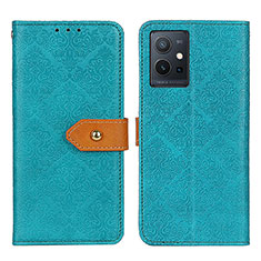 Leather Case Stands Flip Cover Holder K05Z for Vivo T1 5G India Green
