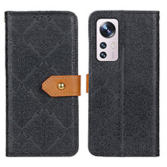 Leather Case Stands Flip Cover Holder K05Z for Xiaomi Mi 12 Lite 5G Black