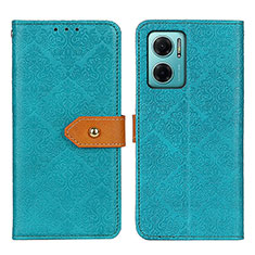 Leather Case Stands Flip Cover Holder K05Z for Xiaomi Redmi 10 5G Green
