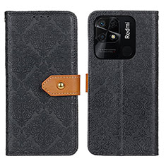 Leather Case Stands Flip Cover Holder K05Z for Xiaomi Redmi 10C 4G Black