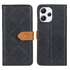 Leather Case Stands Flip Cover Holder K05Z for Xiaomi Redmi 12 4G Black