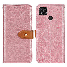 Leather Case Stands Flip Cover Holder K05Z for Xiaomi Redmi 9C Pink