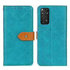 Leather Case Stands Flip Cover Holder K05Z for Xiaomi Redmi Note 11 4G (2022) Green