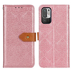 Leather Case Stands Flip Cover Holder K05Z for Xiaomi Redmi Note 11 SE 5G Pink