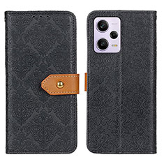 Leather Case Stands Flip Cover Holder K05Z for Xiaomi Redmi Note 12 Pro+ Plus 5G Black
