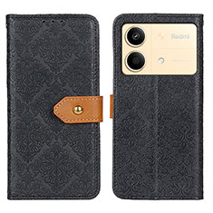 Leather Case Stands Flip Cover Holder K05Z for Xiaomi Redmi Note 13R Pro 5G Black