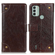 Leather Case Stands Flip Cover Holder K06Z for Nokia C31 Brown