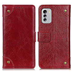 Leather Case Stands Flip Cover Holder K06Z for Nokia G60 5G Red
