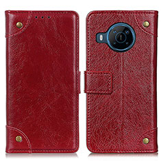 Leather Case Stands Flip Cover Holder K06Z for Nokia X100 5G Red