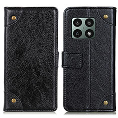 Leather Case Stands Flip Cover Holder K06Z for OnePlus 10 Pro 5G Black
