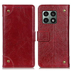 Leather Case Stands Flip Cover Holder K06Z for OnePlus 10 Pro 5G Red