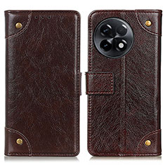 Leather Case Stands Flip Cover Holder K06Z for OnePlus Ace 2 5G Brown