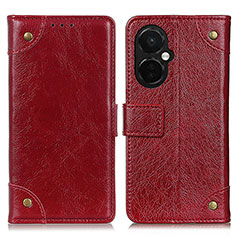 Leather Case Stands Flip Cover Holder K06Z for OnePlus Nord CE 3 5G Red