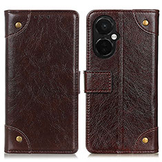 Leather Case Stands Flip Cover Holder K06Z for OnePlus Nord N30 5G Brown