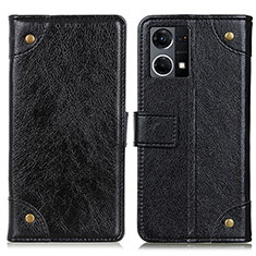 Leather Case Stands Flip Cover Holder K06Z for Oppo F21s Pro 4G Black