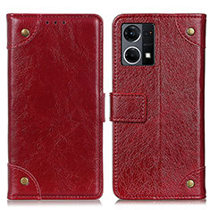 Leather Case Stands Flip Cover Holder K06Z for Oppo F21s Pro 4G Red