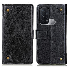 Leather Case Stands Flip Cover Holder K06Z for Oppo Reno5 A Black