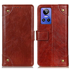 Leather Case Stands Flip Cover Holder K06Z for Realme GT Neo3 5G Light Brown