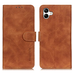 Leather Case Stands Flip Cover Holder K06Z for Samsung Galaxy A04 4G Brown