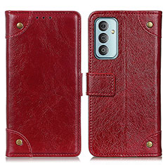 Leather Case Stands Flip Cover Holder K06Z for Samsung Galaxy F13 4G Red