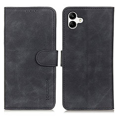 Leather Case Stands Flip Cover Holder K06Z for Samsung Galaxy M04 Black