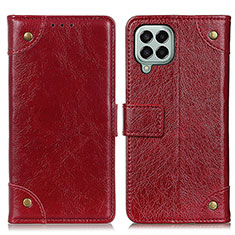 Leather Case Stands Flip Cover Holder K06Z for Samsung Galaxy M33 5G Red