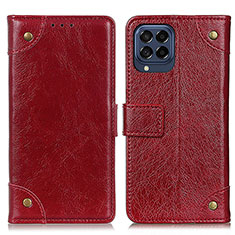 Leather Case Stands Flip Cover Holder K06Z for Samsung Galaxy M53 5G Red