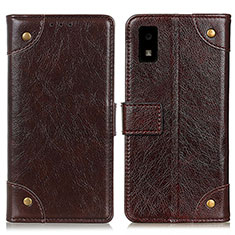 Leather Case Stands Flip Cover Holder K06Z for Sharp Aquos wish Brown