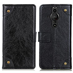 Leather Case Stands Flip Cover Holder K06Z for Sony Xperia PRO-I Black