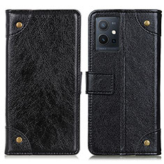Leather Case Stands Flip Cover Holder K06Z for Vivo iQOO Z6 5G Black
