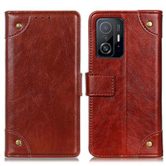 Leather Case Stands Flip Cover Holder K06Z for Xiaomi Mi 11T Pro 5G Light Brown