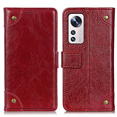 Leather Case Stands Flip Cover Holder K06Z for Xiaomi Mi 12 Lite 5G Red