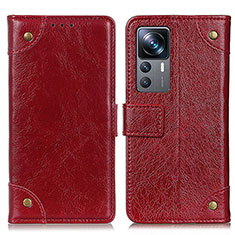Leather Case Stands Flip Cover Holder K06Z for Xiaomi Mi 12T Pro 5G Red