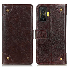 Leather Case Stands Flip Cover Holder K06Z for Xiaomi Poco F4 GT 5G Brown