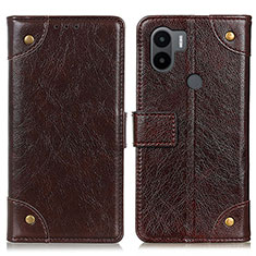 Leather Case Stands Flip Cover Holder K06Z for Xiaomi Redmi A1 Plus Brown