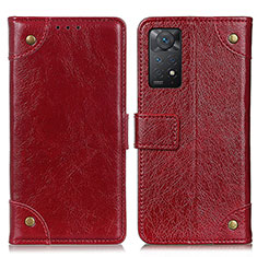 Leather Case Stands Flip Cover Holder K06Z for Xiaomi Redmi Note 11 Pro 4G Red
