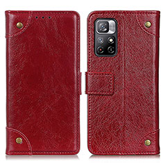 Leather Case Stands Flip Cover Holder K06Z for Xiaomi Redmi Note 11S 5G Red