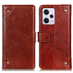 Leather Case Stands Flip Cover Holder K06Z for Xiaomi Redmi Note 12 Explorer Light Brown