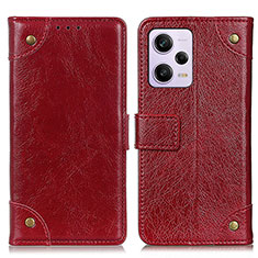 Leather Case Stands Flip Cover Holder K06Z for Xiaomi Redmi Note 12 Explorer Red