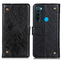 Leather Case Stands Flip Cover Holder K06Z for Xiaomi Redmi Note 8 (2021) Black