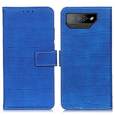 Leather Case Stands Flip Cover Holder K07Z for Asus ROG Phone 7 Pro Blue
