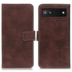 Leather Case Stands Flip Cover Holder K07Z for Google Pixel 7a 5G Brown
