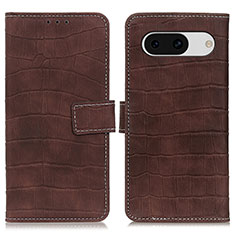 Leather Case Stands Flip Cover Holder K07Z for Google Pixel 8a 5G Brown