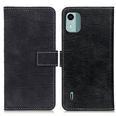 Leather Case Stands Flip Cover Holder K07Z for Nokia C12 Black