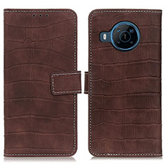Leather Case Stands Flip Cover Holder K07Z for Nokia X100 5G Brown
