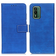 Leather Case Stands Flip Cover Holder K07Z for Nokia XR21 Blue