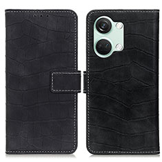 Leather Case Stands Flip Cover Holder K07Z for OnePlus Ace 2V 5G Black