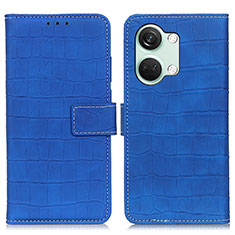 Leather Case Stands Flip Cover Holder K07Z for OnePlus Ace 2V 5G Blue